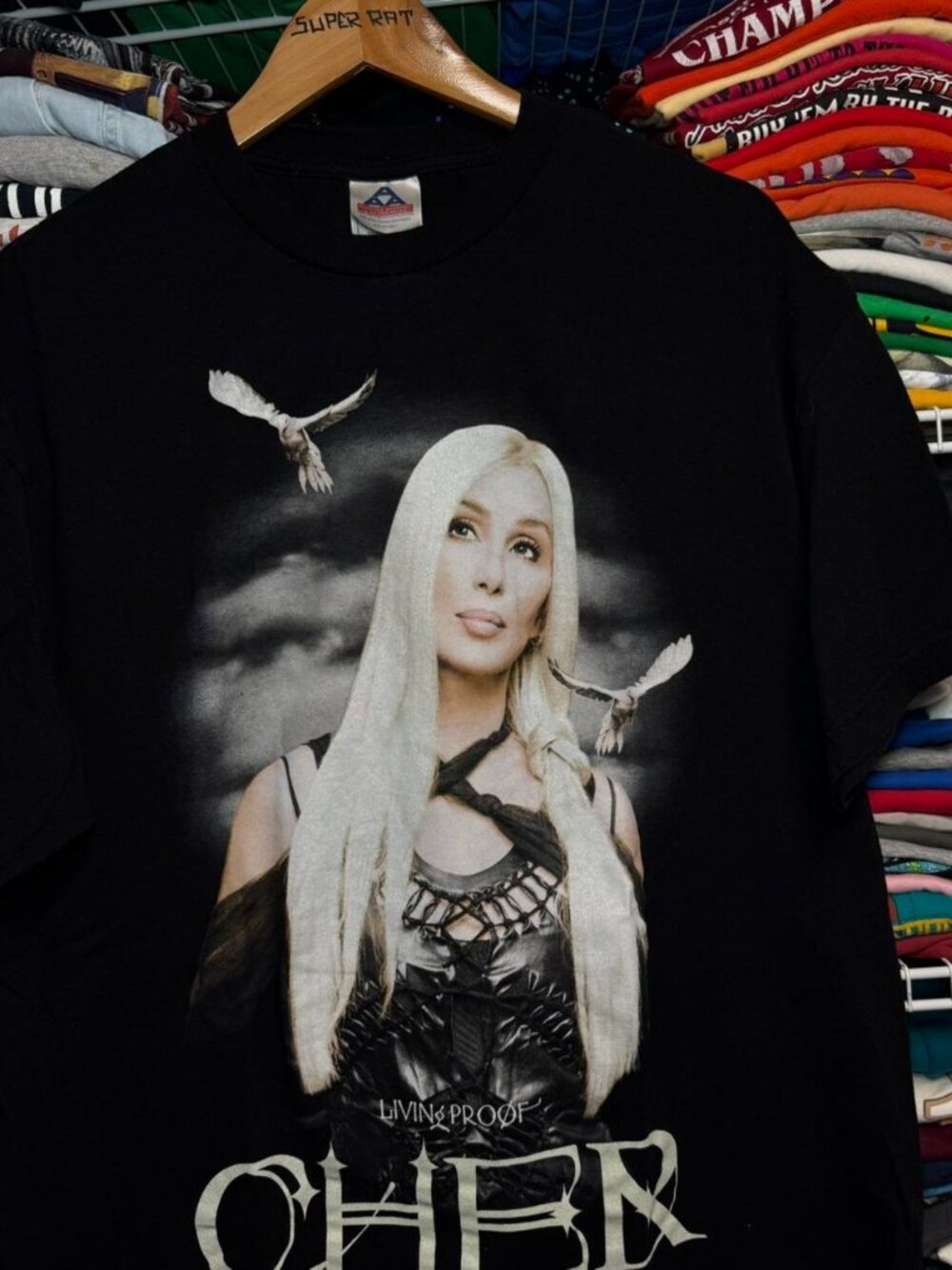 Vintage Cher living proof tour t shirt black